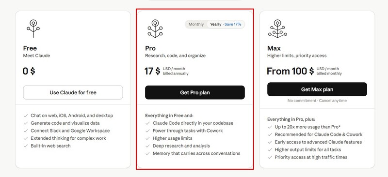 Nâng Cấp Lên Tài Khoản Claude AI Pro